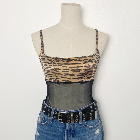 Victoria's Secret Tops - SOLD Vintage 90s VS Sheer Leopard Sexy Tank Top